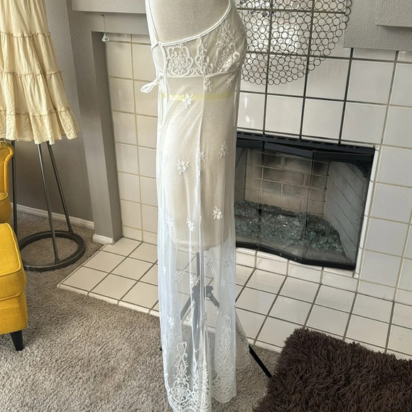 The bikini lab maxi sheer lace swimsuit coverup dress blend boho one size - Picture 6 of 8